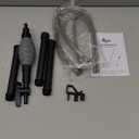 AQQA Gravel Vacuum for Aquarium Siphon - Adjustable Flow Fish Tank Cleaner with Handle, Manual Siphon Pump Water Changer Sand Rock Suction Cleaner, Upgraded Hard Hose with Threaded Connection (S)