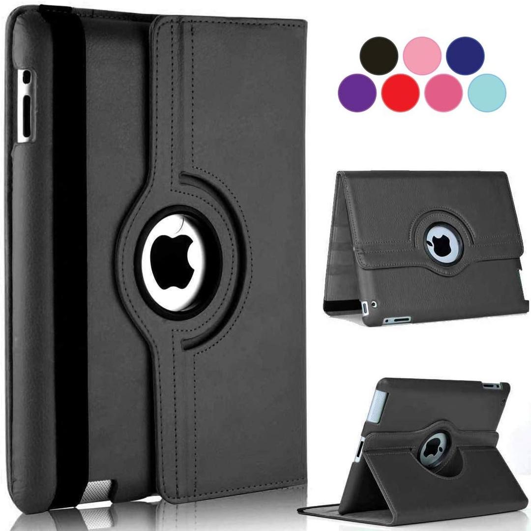 Vultic Rotating Case for iPad Pro 12.9 inch [1st/2nd Gen 2015/2017], 360 Degree Stand [Auto Sleep/Wake] Folio PU Leather Smart Cover (Black)