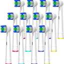 Toothbrush Replacement Heads, Compatible with Oral B Braun Replacement Brush Heads, 12 Pcs Professional Electric Brush Heads for Oral B Replacement Heads Refill, White