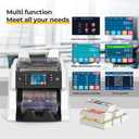 RIBAO BC-55 Premium Bank Grade Money Counter Machine Multi Currency Mixed Denomination Bill Cash Value Counter 2 CIS/UV/MG/MT/IR Serial Number Recording FCC Approved