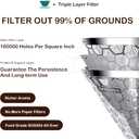 Dailybrew Triple Layer Pour Over Coffee Filter Durable Pour Over Coffee Dripper Easy Clean Metal Cone Filter Paperless Stainless Steel Pour Over Coffee Maker With Holder 2 Cup (HOLDER)