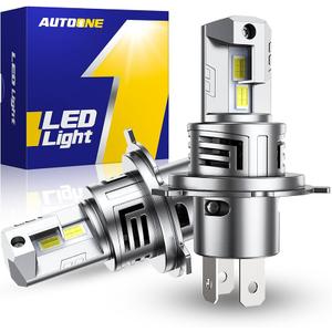 AUTOONE 9003 H4 HB2 LED Bulb, 50000LM 900% Brightness, Compact Design 99% Compatibility, Longer Lifespan, IP68, Quick Installation, Pack of 2