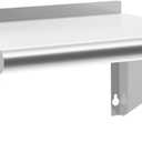 Stainless Steel Shelf 18" x 24", NSF Wall Mounted Commercial Metal Shelving with Backsplash for Restaurant, Utility Room, Kitchen and Garage
