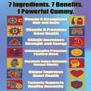 Shilajit Gummies 7-in-1  Energy, Focus, Immunity & Vitality  Vegan, Non-GMO Blueberry Supplement with Ashwagandha, Rhodiola, Turmeric, Ginger, Vitamin C & D  60 Count (EXP 08/22/27)