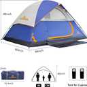 ASFANES Sundome Camping Tent with Rainfly, 2/4/6/10 Person Tent Sets Up in 10 Mins, Weatherproof Shelter for Camping, Festivals, Backyard, Sleepovers, & More, 2 People