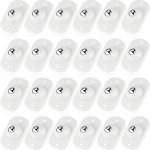 Honoson 24 Pcs Self Adhesive Caster Wheels Appliance Rollers Appliance Sliders for Kitchen 360 Swivel Universal Wheel Mini Small Kitchen (White with 1 Steel Ball Style)