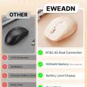 SEUNKWANG EWEADN Q5 Wireless Mouse, BT5.0 & 2.4G Computer Mice with Visible Battery Indicator, 1600 DPI, Rechargeable Bluetooth Mouse, 6 Button Portable Silent Computer Mouse for Laptop/PC/Mac - Pink