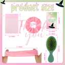 Meanplan 12 Set Pink Green Witch Party Favors Gifts Mini Hairbrush Hair Scrunchies with Cards and Bag for Birthday Party Supplies