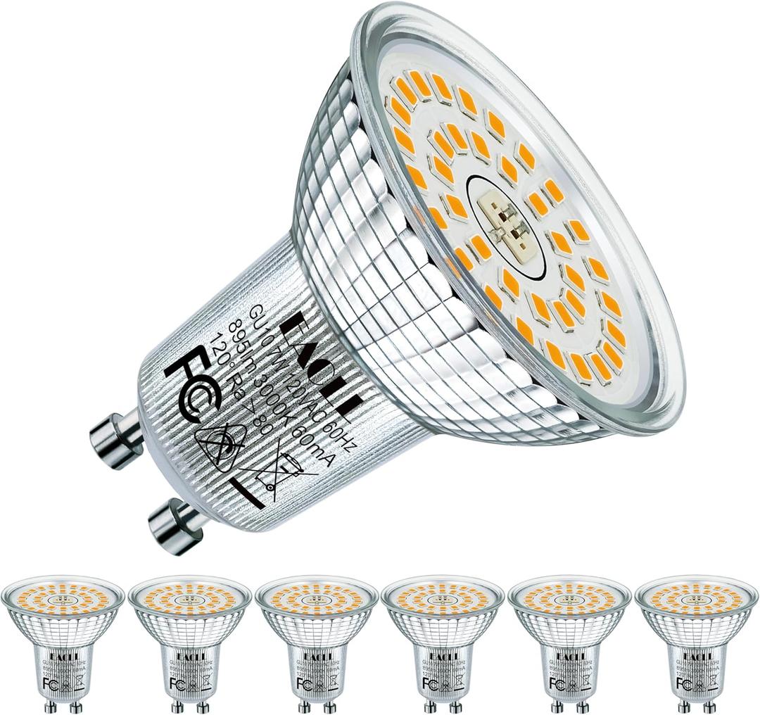 MR16 GU10 LED Bulbs Warm White 3000K, 7W Equivalent 100W, 25,000 Hours Lifetime, Energy Efficient Light, 895 Lumens 120 Degree Flood Beam No Flicker Spotlight, Non-Dimmable, 6-Pack MR16 GU10 LED Bulbs Warm White 3000K, 7W Equivalent 100W, 25,000 Hours Lifetime, Energy Efficient Light, 895 Lumens 120 Degree Flood Beam No Flicker Spotlight, Non-Dimmable, 6-Pack