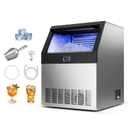 VEVOR Commercial Ice Maker Machine, 265 lbs/24h with 85 lbs Storage Capacity, Built-in/Freestanding/Under Counter, Stainless Steel Ice Maker with LED Display & Self-Cleaning, for Home Bar Restaurant