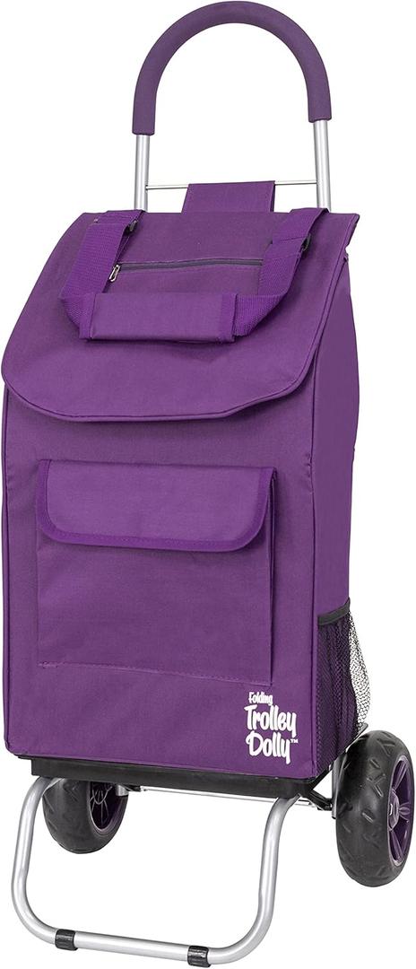 dbest products Trolley Dolly Purple Foldable Shopping cart for Groceries with Wheels and Removable Bag and Rolling Personal Handtruck Standard, 1 unit dbest products Trolley Dolly Purple Foldable Shopping cart for Groceries with Wheels and Removable Bag and Rolling Personal Handtruck Standard, 1 unit