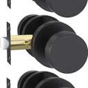 Goldenwarm Black Closet Door Knobs, Heavy Duty Zinc-Alloy Passage Matte Black Interior Door Knobs, Indoor Doorknobs for Hallway, Closet (3 Pack)
