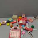 STACTCUTE 49PCS Pretend Play Cash Register Toy Set for Kids with Real Calculator, Scanner, Microphone, Conveyor Belt, Weighing Tool, Cashier Playset Realistic Gift for Toddler Kid Ages 3 4 5 6 7 8Pink