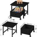 HOOBRO Mini Fridge Stand with Non-Woven Storage Basket and Power Outlet, Mini Fridge Cabinet with Wheels and Adjustable Feet, Mobile Fridge Shelf, for Home, Apartment, Dorm, Black BB355UBX01