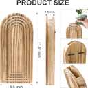 DREAMLOOM 2 Pack Wooden Wall Vases with Fake Plants, Wall Hanging Planters Boho Modern Farmhouse Indoor for Narrow Spaces Entryway Bathroom Home Office Decoration, Brown