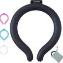 Neck Cooling Tube with Insulated Bag, Reusable Neck Cooler Ice Ring, 18C/64F PCM Cooling Neck Wrap for Summer Heat Relief, Portable Wearable Cooler for Hot Weather, Outdoor Work Sports Travel(Black)