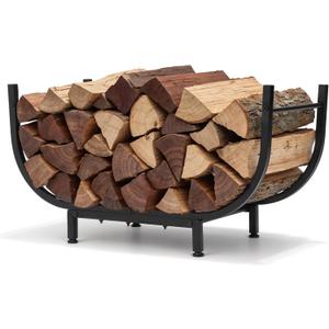 30" Firewood Rack Outdoor Indoor, Heavy Duty Firewood Storage Holder Rustproof, Stable Log Holder and Metal Fireplace Decor Organizer Space Saving