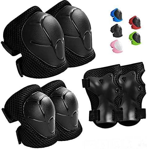 Wemfg Kids Protective Gear Set Knee Pads for Kids 3-14 Years Toddler Knee and Elbow Pads with Wrist Guards 3 in 1 for Skating Cycling Bike Rollerblading Scooter, Size: M(7-13Years)