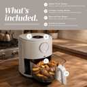 COOK WITH COLOR Colorful 1200W 4Qt Air Fryer: Glass Basket, Dishwasher Safe, 60min Timer, 6 Presets, Temp Control 175F-400F, 4 QT, Greige, Medium