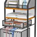 Rolling File Cart with 2 Storage Drawers Multipurpose Book Letter Organizer Carts with Lockable Wheels Wood&Mesh Rolling File Organizer Space-Saving Cart for Office Supplies