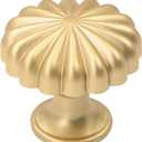 Alzassbg 10 Pack Brushed Gold Cabinet Knobs, 1-1/4 Inch(30mm) Diameter Round Kitchen Knobs for Cabinets and Drawers AL6036MGP