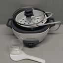 BLACK+DECKER Rice Cooker 6-Cup (Cooked) with Steaming Basket, Removable Non-Stick Bowl, White