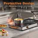 2 Burner Electric Cooktop 110V - 24 Inch(22.2"x 13.07") Countertop Electric Stove with Handles 2000W, Two Burner Ceramic Burner with Touch and Knob Control, Timer, Safety Lock, 120V Plug in