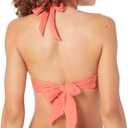 Amazon Essentials Women's Light-Support Tie Halter Bikini Swimsuit Top (Available in Plus Size) (Coral Pink)