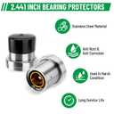 2.441" Trailer Wheel Bearing Protectors, Chromed Stainless Steel Axle Bearing Protective Kits with Auto Check & Dust Cap for Boat Trailer, Utility Trailer, Snowmobile, RV and ATV - 2 Pack