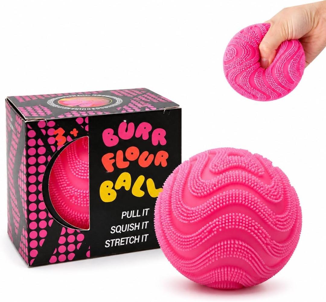 Fuzz Ball Squishy Stress Ball Slow Rising Memory Foam Fidget Squishy Fuzz Balls Adults Anxiety Stress Relief Toys,Party Favors Gift for Adult Kids (Pink Ball) (Pink)