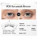 WOSADO Magnetic Eyelashes with Applicator Kit, [V26 Savannah Breez] Reusable Magnetic Lashes without Eyeliner, Glue-free False Lashes, Waterproof, Lightweight, Suit for Natural Makeup