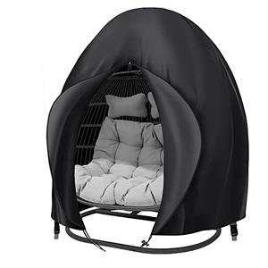 boyspringg Patio Chair Cover, 91x80 Inches, Extra Large Double Egg Chair Cover for Outdoor Furniture, Heavy Duty Swing Hanging Egg Chair Cover Waterproof, Anti-UV, Dust-proof( Black )
