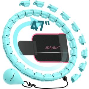 JKSHMYT Smart Weighted Fit Hoop Plus Size for Adults Weight Loss, Hula Circle-2 in 1 Infinity Fitness Hoop, 24 Links Detachable & Size Adjustable, with Waist Trainer for Women