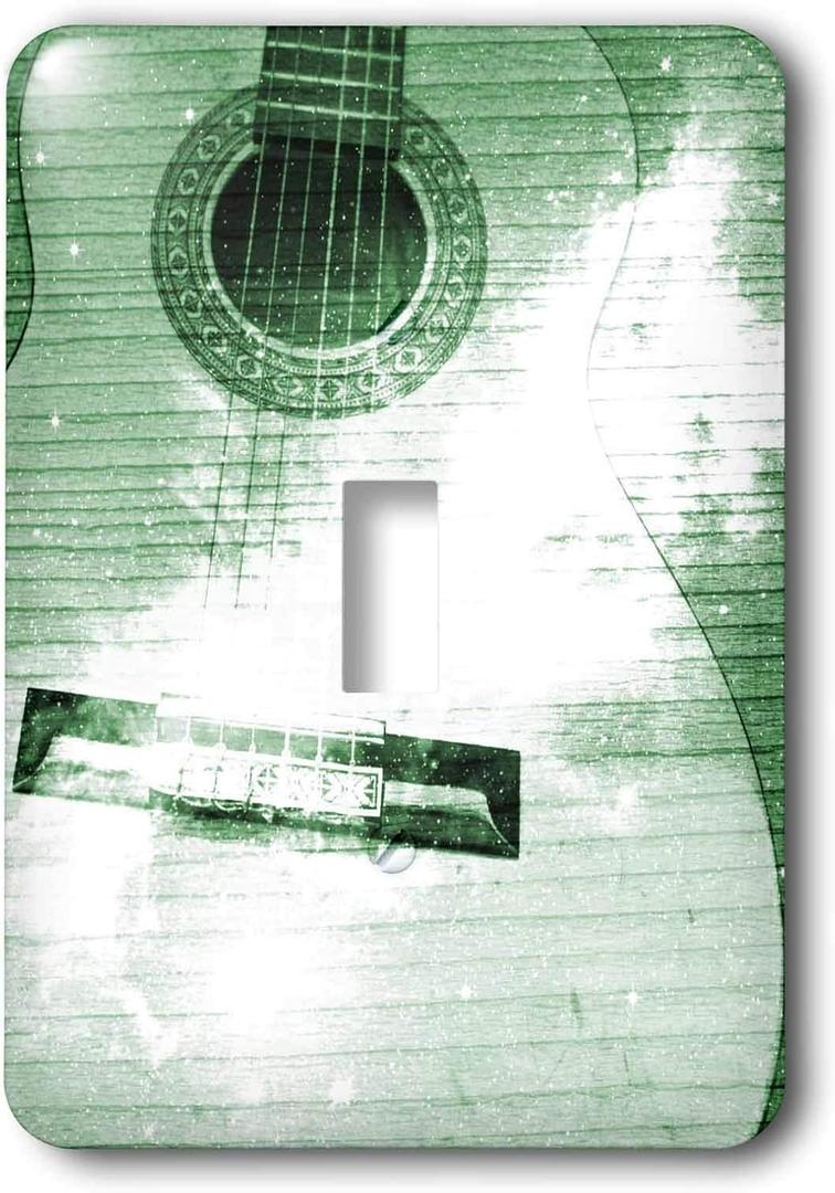 3dRose lsp_29267_1 Green Cosmic Guitar Music Instruments Toggle Switch, Multi-Color