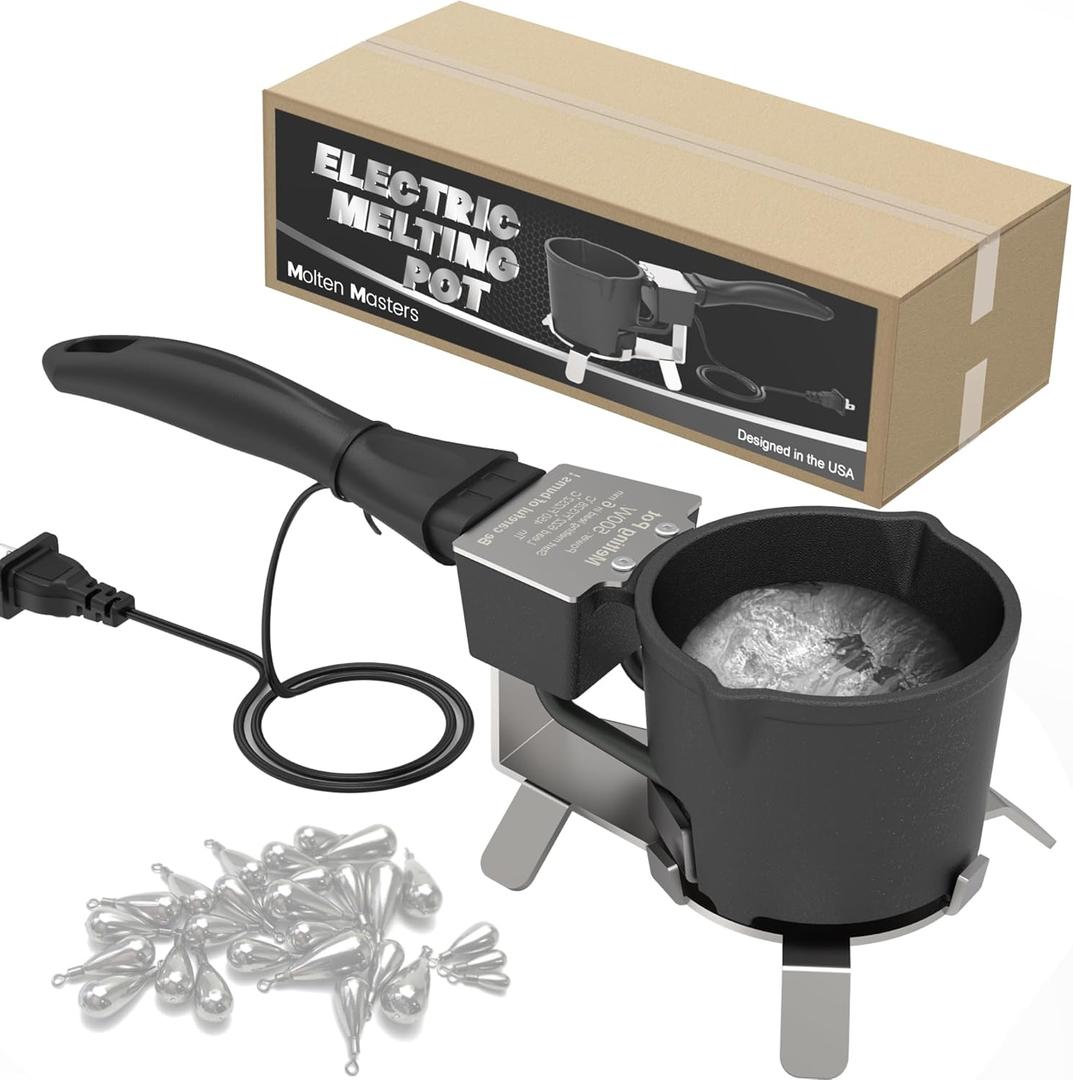 5lb Portable Electric Lead Melting Pot, Max 120V Efficient Tin Melting Furnace for Making Fishing Weights Sinkers, Bullet Molds (Drak Gray)