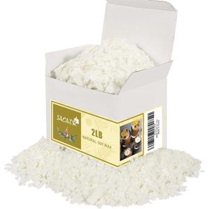 SACATR 2LB Soy Wax for Candle Making, 100% Soy Wax - Natural Candle Wax- No additives and Pure, Premium Quality Candle Wax for Candle Making
