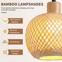 Woven Rattan Plug in Wall Sconce, 15 RGB Dimmable Boho Light, Wood