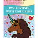 Afro Unicorn® Valentine's Stickers, Pack of 4