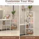 5 Tier Corner Shelf Stand, 44.1" Kitchen Shelf Organizer with Metal Frame, Small Corner Shelf for Bathroom Organization & Storage, Marble White Corner Shelf for Kitchen Decor Accessories