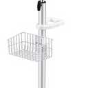 DaisyInner Adjustable Mobile Medical Cart with Wheels, Load up to 33 Lbs, Laptop Rolling Cart with Storage Basket 16.5" x 16.7" Large Tabletop Medical Trolley Workstation for Hospital, Lab Use(Tray)