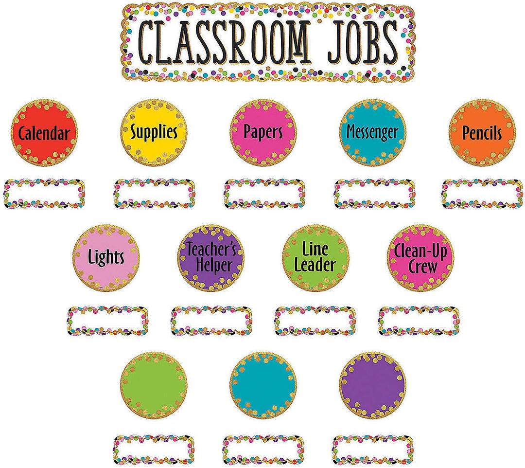 Confetti Classroom Jobs Bb Set - 49 Pieces - Educational And Learning Activities For Kids