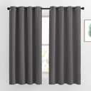 NICETOWN Blackout Curtains for Bedroom 63 inch Length 2 Panels - Window Treatment Thermal Insulated Solid Grommet Blackout for Living Room (52 by 63 Inch,Grey)
