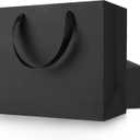 MOXARYSU Black Gift Bags With Handles: 12.5x4.5x11 Inch 50pcs Large Paper Gags Bulk For Party Shopping Birthday Wedding (50)