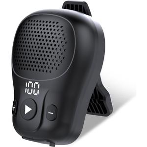 Wearable Bluetooth Speaker, Clip-on Wireless Portable Speakers, IP56 Waterproof Clip Speaker Up to 18 Hours Battery Life, Built-in Mic for Hands-Free Music/Calls, Work/Outdoor, Matte Black