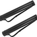 2 Pack Black Poster Tubes, Adjustable Length 25 to 40 Inches, Poster Tube with Shoulder Strap, Easy-to-Carry Storage Tube for Fishing Rod Case, Fly Rod Case, or Poster Storage.