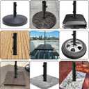 Lalafancy Universal Umbrella Stand Replacement Tube, Heavy Duty Outdoor Umbrella Base Parts, Stainless Steel Patio Umbrella Base Replacement Bracket for Original Granite Stand, Black
