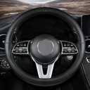 Custom fit for Nissan Car Steering Wheel Cover, Nappa Leather NonSlip Steering Wheel Cover, Designed for Nissan Interior Accessories (Black,for Nissan)