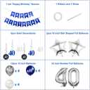 3 x Pargleev Silver 40th Birthday Decorations for Men Women, Number 40 Balloons
