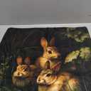 William Morris Inspired Design Floral Pillow Covers, Vintage Floral Rabbit Print Throw Pillow Covers Home Decor, Retro Pillowcase Cushion Cover for Bed Sofa Living Room (3Rabbit, 18x18inch)