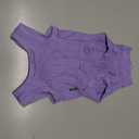 Sychien Dog Recovery Suit Female Spay Surgery Small Puppy Onesie, Zipper Closure Cotton Striped Wounds Protect Surgical Suit, Plain Purple S